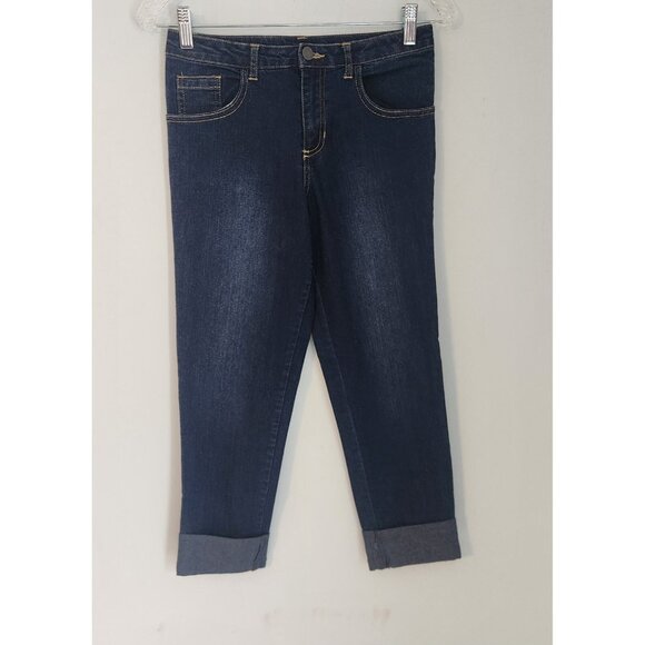 Disney D-Signed Denim Jeans Blue Cuffed Stretch Girls Size XL 14-16‎ EUC - Picture 6 of 11